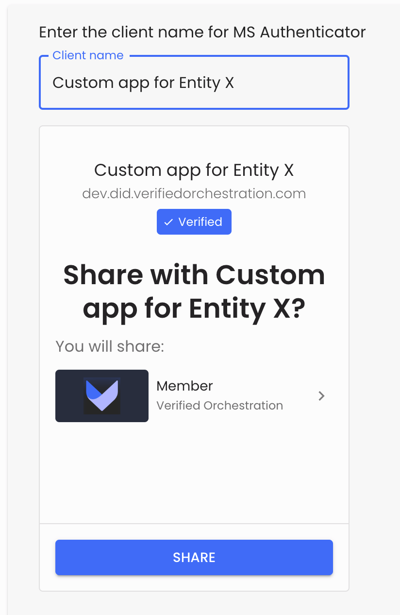 Client name filled