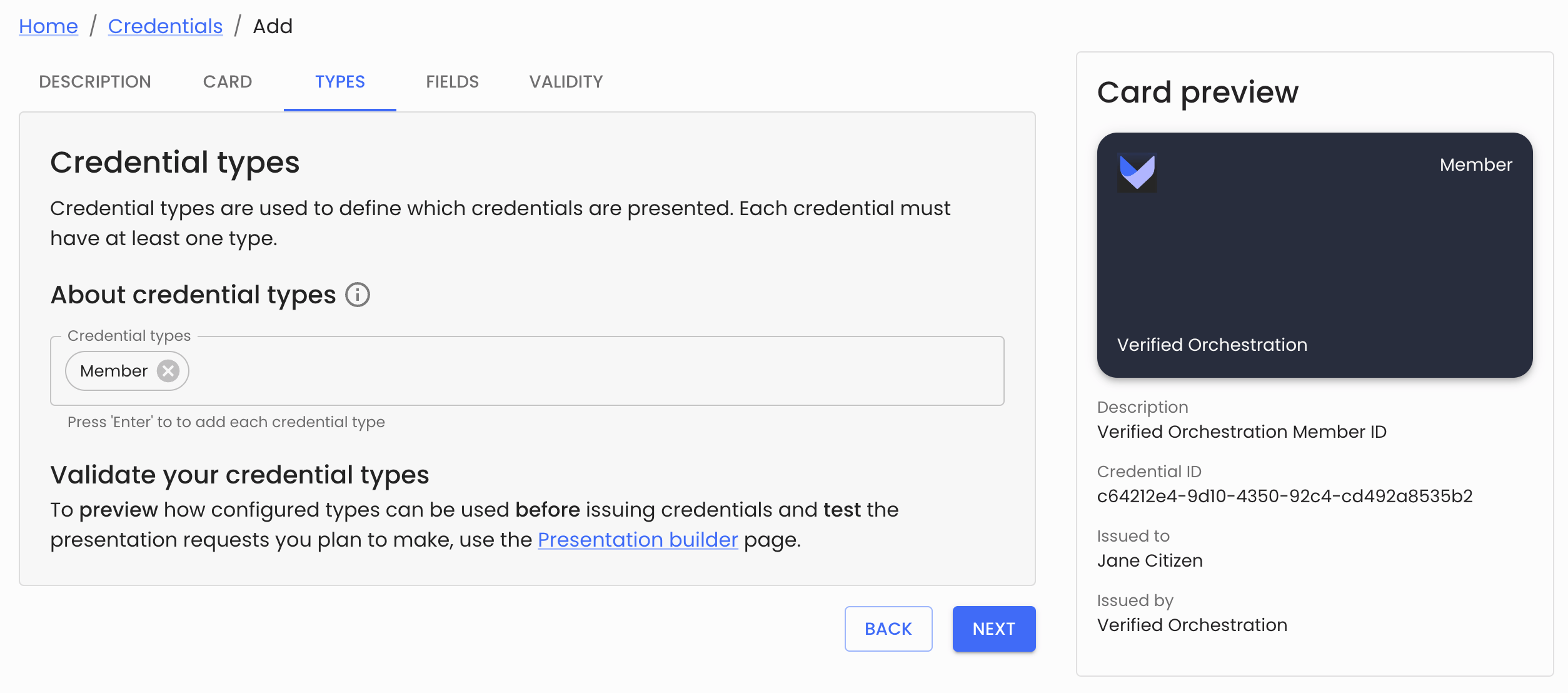Credential Types